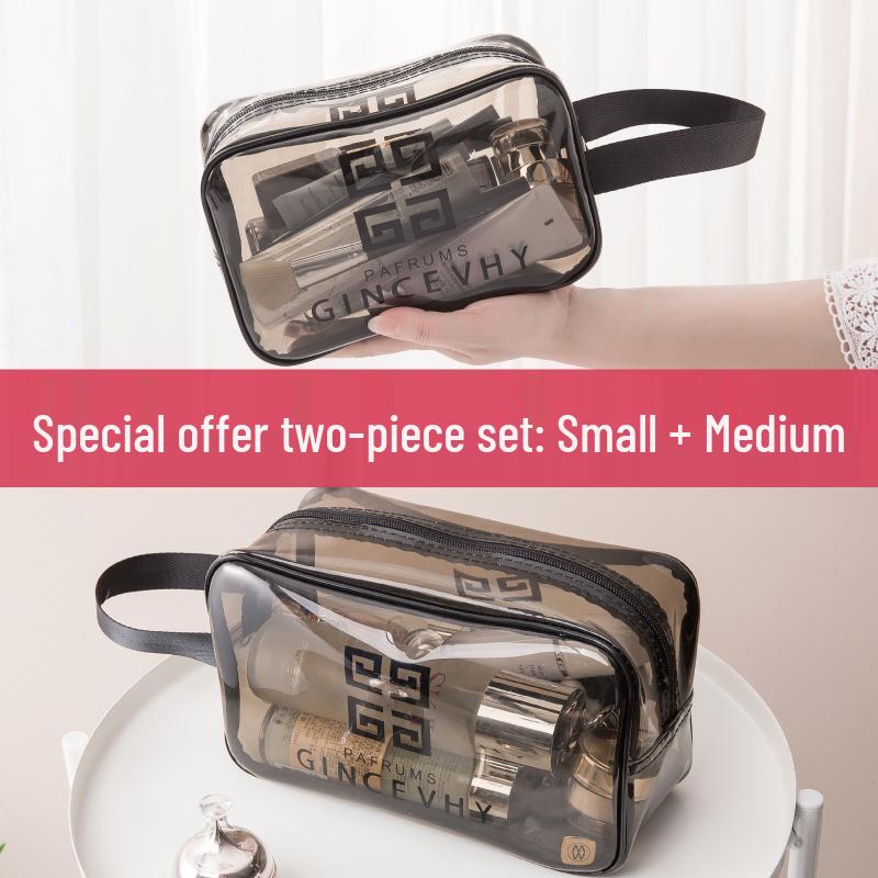 Transparent Waterproof Cosmetic Bag - Large Capacity Travel Toiletry Organizer for Women