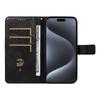 For iPhone 15 Pro Case Shockproof Geometric Lines PU Leather Phone Cover