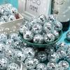 12 Stück Mini Discokugel-Spiegelkugeln - Silbrig Reflektierende Glasornamente für 70er Jahre Discos Ästhetische Raumdekorationen Partyzubehör