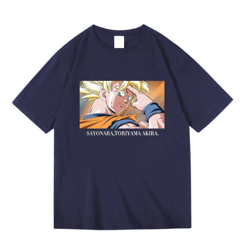 Farewell Tribute Dragon Ball Goku TShirt Sayonara Akira Toriyama Graphic Tee Crew Neck Fan Apparel Streetwear Tops