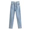 Spring New Arrival Women's Clothing Fashion Style Fashion All-Match Skinny Slimming Retro High Waist Floor Split Denim