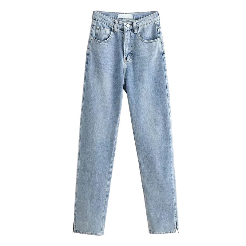 Spring New Arrival Women's Clothing Fashion Style Fashion All-Match Skinny Slimming Retro High Waist Floor Split Denim