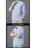 Men's Casual Cotton-Linen Shirt: Summer Lightweight, Loose Fit, Three-Quarter Sleeves
