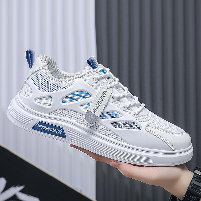 

New men and women with the same explosive network surface breathable small white sneakers board shoes men s shoes casual shoes 44 белый