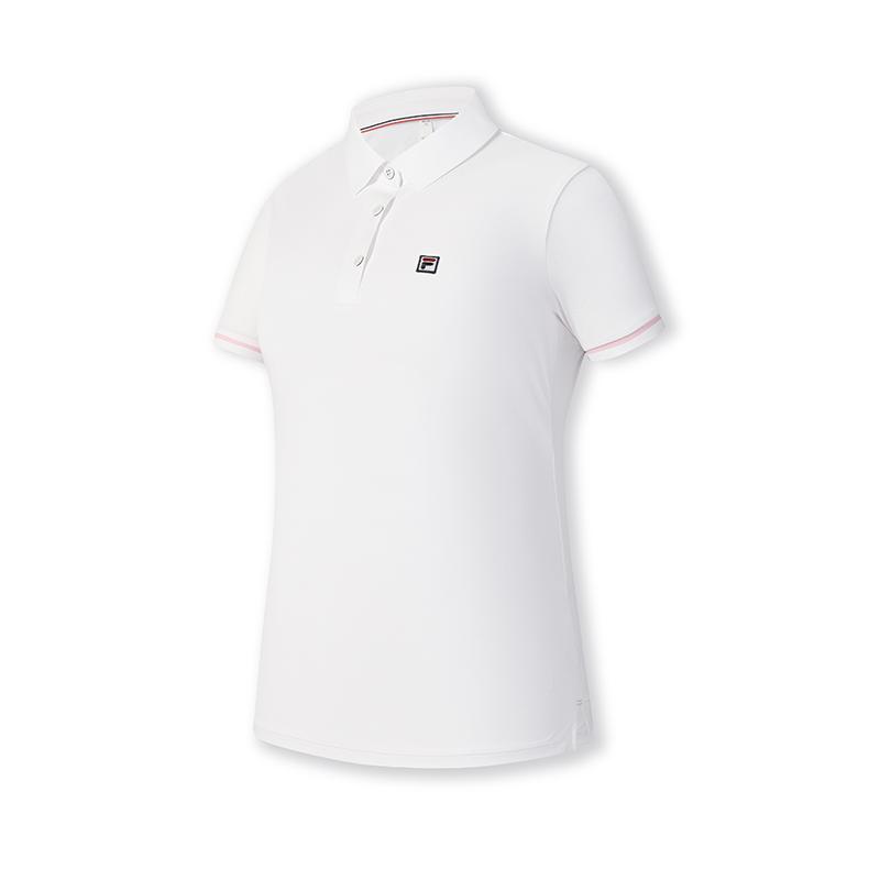 New FILA Athletics Polo Shirt Women's Jade White A11W523104F-WT
