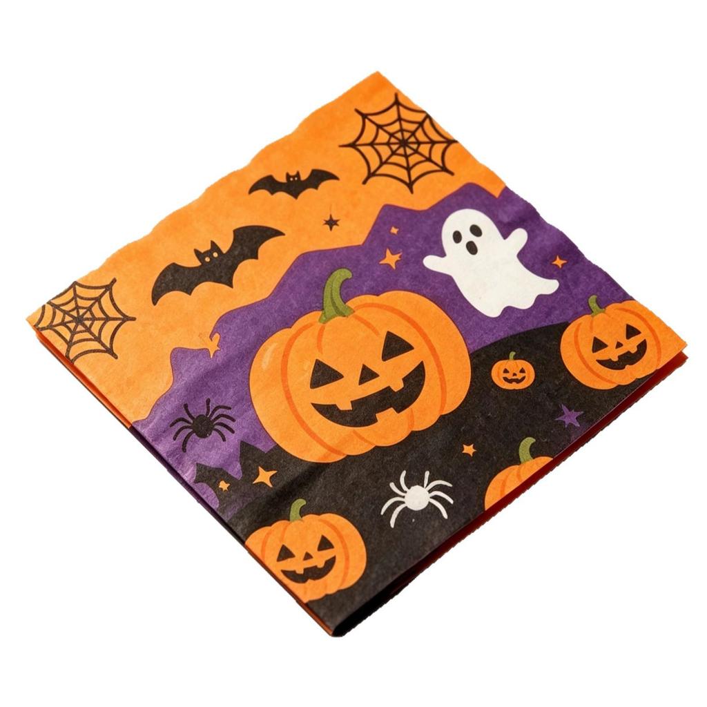Halloween Themed Colorful Square Party Napkins
