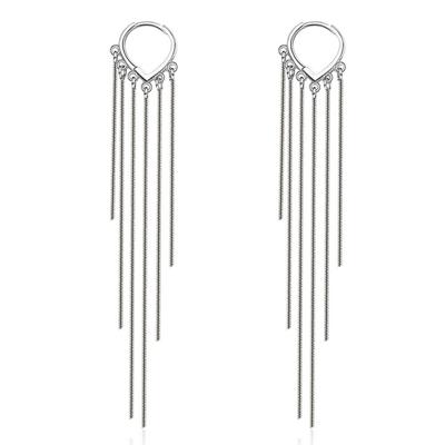 925 Sterling Zilveren Kwast Lange Ketting Oorbellen Voor Vrouwen Sieraden Accessoires Pendientes Eh815