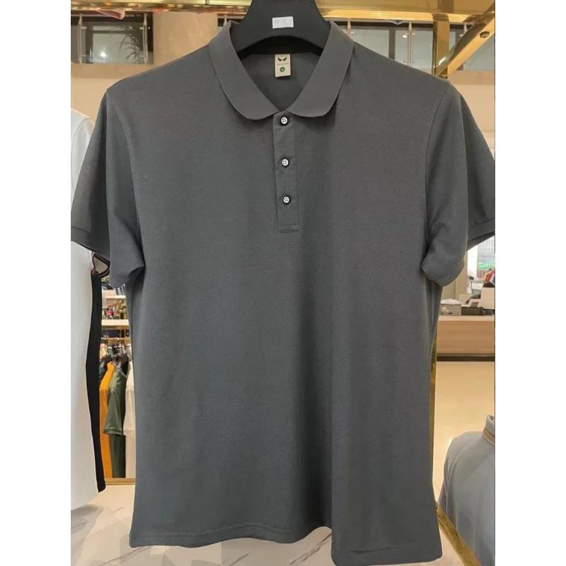 

2025 Мужская футболка премиум-класса с деловым воротником, высококачественный летний формальный воротник, нейтральная повседневная футболка с короткими рукавами 4XL