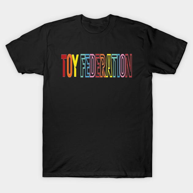 

Men Black Print T-shirt Toy Federation Logo No-Cut Transfer Paper Print Cotton Tshirt L
