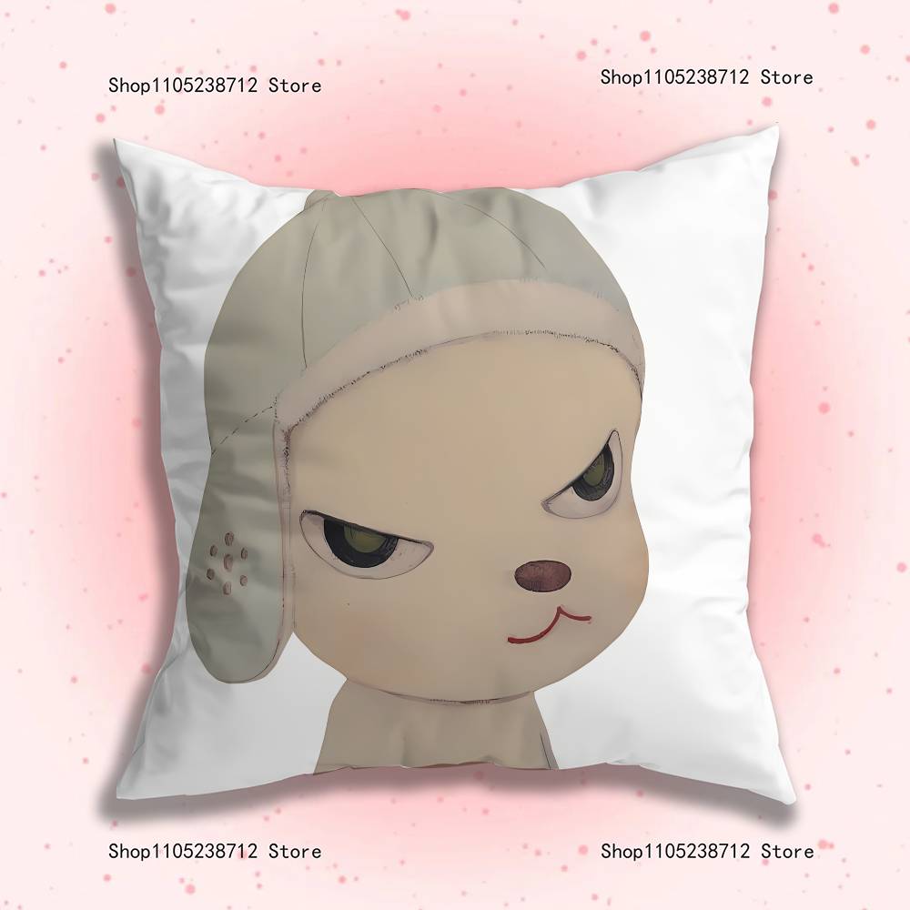 Creative Y-Yoshitomos N-Nara-S Anime Celebrity Merchandise All-Match Printed Pillow Case Sofa Office Room Decoration Protector 12x12Inch