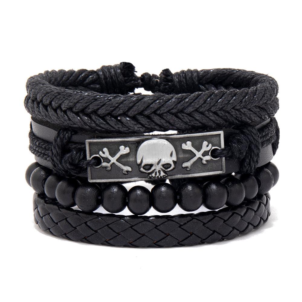 Unisex Handmade Woven Leather Bracelet - European and American Style Jewelry