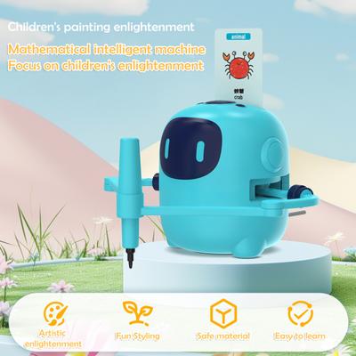 Kids Automatic Drawing Robot Toy with 100 Cards Interactive Educational Painting Robot Learning Toy Teaching