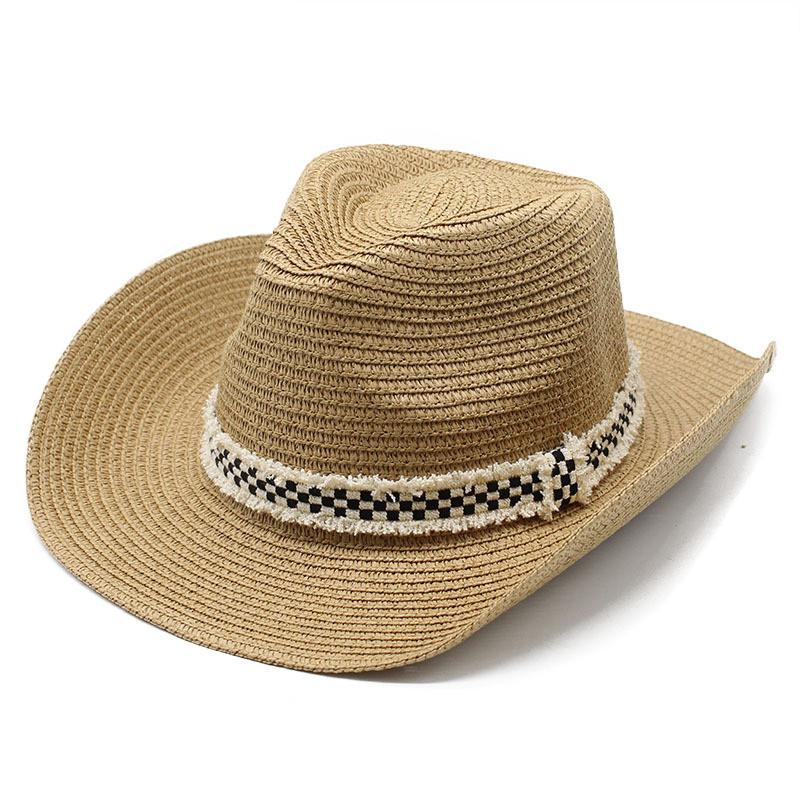 Summer Straw Hat For Men And Women With Wide Brim Sunshade For Outdoor Travel