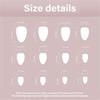 24Pcs Press On Nail Almond Glues On Nail French Fake Nail Designs False Nail Artificial Nail Gifts for Women Girls