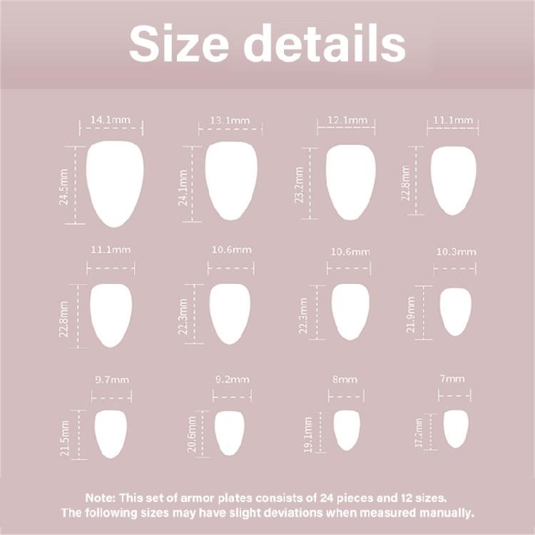 24Pcs Press On Nail Almond Glues On Nail French Fake Nail Designs False Nail Artificial Nail Gifts for Women Girls