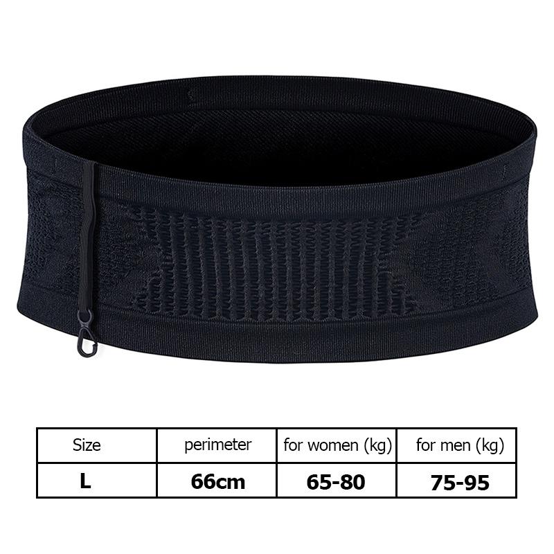 Sømløs usynlig løpende midjebelteveske Menn Kvinner Gym Sportsbag Utendørs Sport Fitness Fanny Pack Mobiltelefonveske med krok