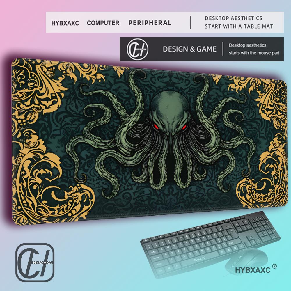 HYBXAXC Gaming Mouse Pad Large Octopus Pattern Desk Mat Natural Rubber Non Slip