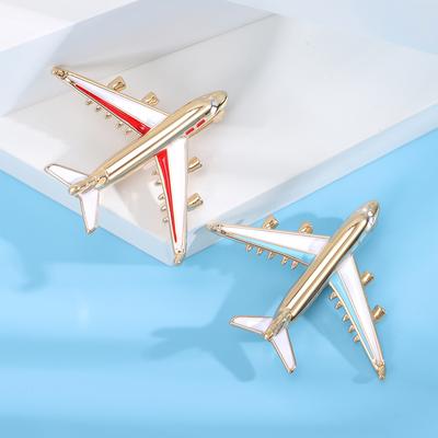 Simple And Stylish Alloy Dripping Oil Personalized Creative Aircraft Brooch Badge Corsage Pin, Unisex