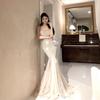 Summer New Socialite Banquet Evening Dress High-end Sequin Dress Mesh Fishtail Dress Small Dress Women