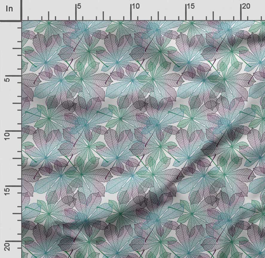 Soimoi Leaves Print,  Cotton Cambric, Quilting Fabric Sold by The Yard 42 Inch Wide, Medium Weight Cotton Fabric,