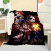 1pc Horror Icons,Chibi Art,Halloween ThemeTheme Digital Printed Flannel Blanket, Super Soft Plush Fleece Bed Cover, Multi-Function Four Seas