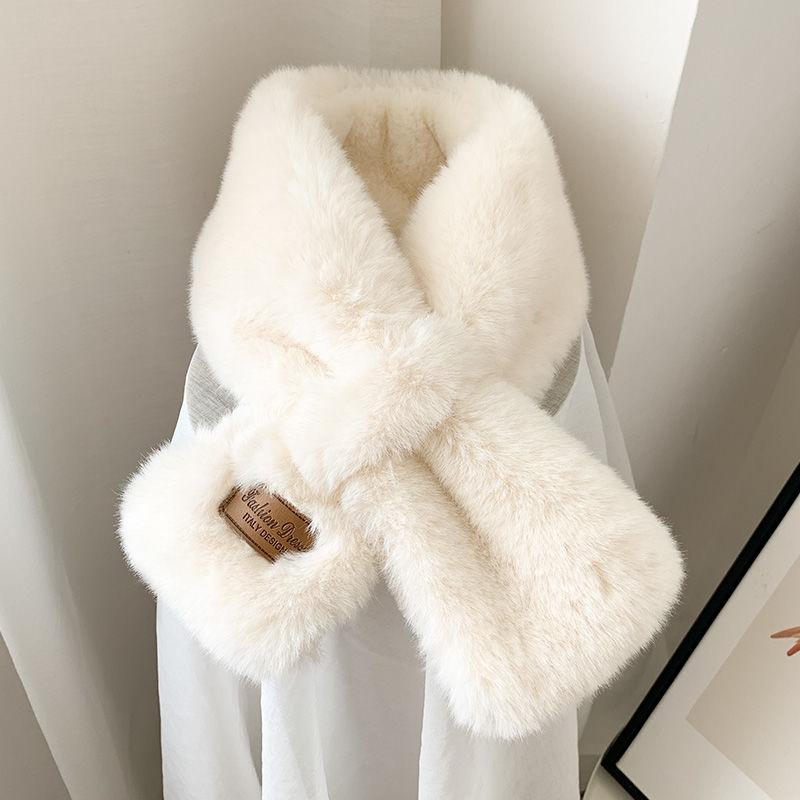 

Маленький плюшевый шарф женский осенне-зимний, двусторонний плюшевый воротник в японском стиле ретро в диком стиле One size