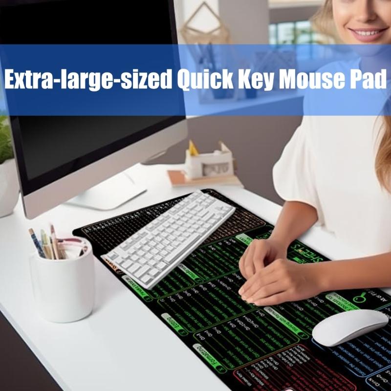 Large Keyboards Mouse Pad Featuring Excels Word Shortcut for Office Software Use and Gaming with Waterproof