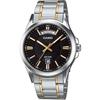 Casio Analog Quartz Men's Watch MTP-1381G-1AV Metal Band Silver & Gold/Black
