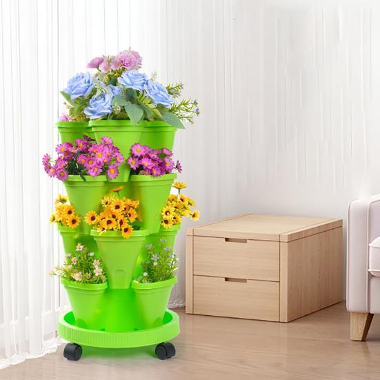 Multi Tier Vertical Planter Boxes Large Deep Flowerpots Easy to Install And Move Green Wall Decoration for Indoor Outdoor Gardening Balcony