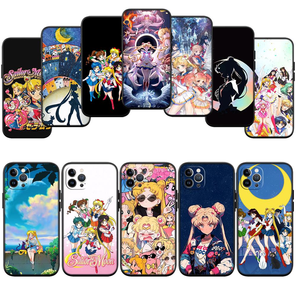 S-Sailors M-Moon Phone Case for Samsung Galaxy A11 A12 A13 A15 A52S A53 A55 A56 A70 A71 A72 A73 F06 F16 F56 S10 Plus S10e