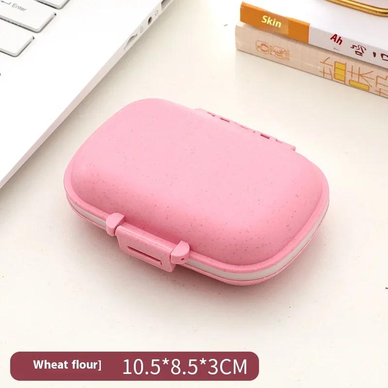 1PC Portable 8-compartment Sealed Pill Box Moisture-proof One-week Pill Box With Cover Double-layer Dispenser Medicine Box