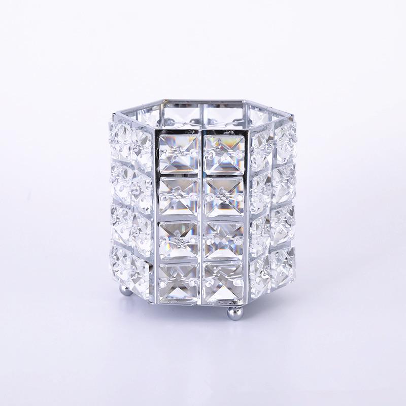 Hexagonal Crystal Pen Holder Makeup Brush Pot Storage Container Home Desktop Decorative Ornament