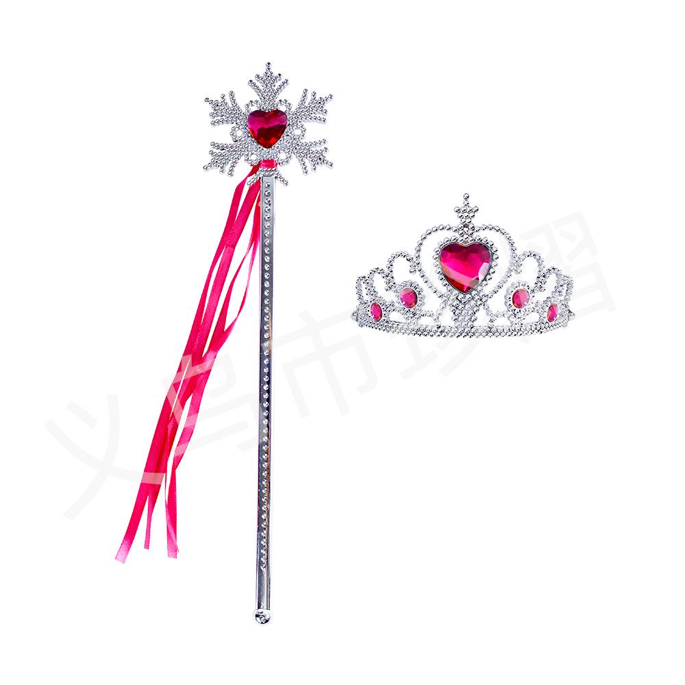 Elsa-Inspired Frozen Princess Accessory Set: Crown, Magic Wand, Necklace, Gloves, and Ring
