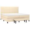 Slatted Bed Base with Mattress - Maison Exclusive - 200x200 Cm - Adjustable Headboard - Cream