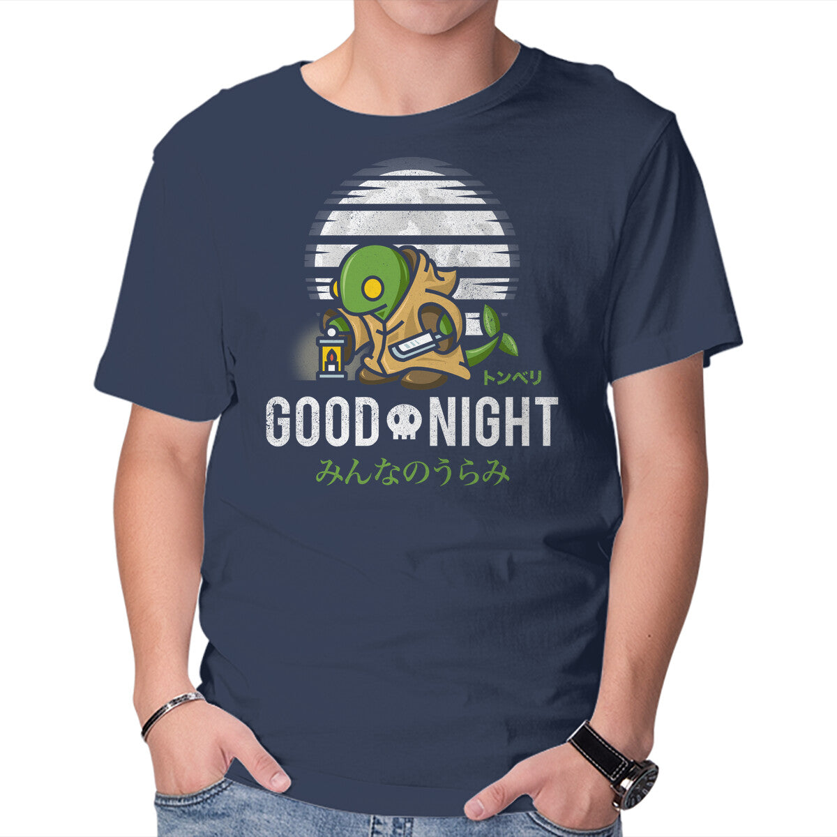 Unisex Crew Neck T-Shirt Tonberry Moonlight Graphic Short Sleeve Casual Tee M