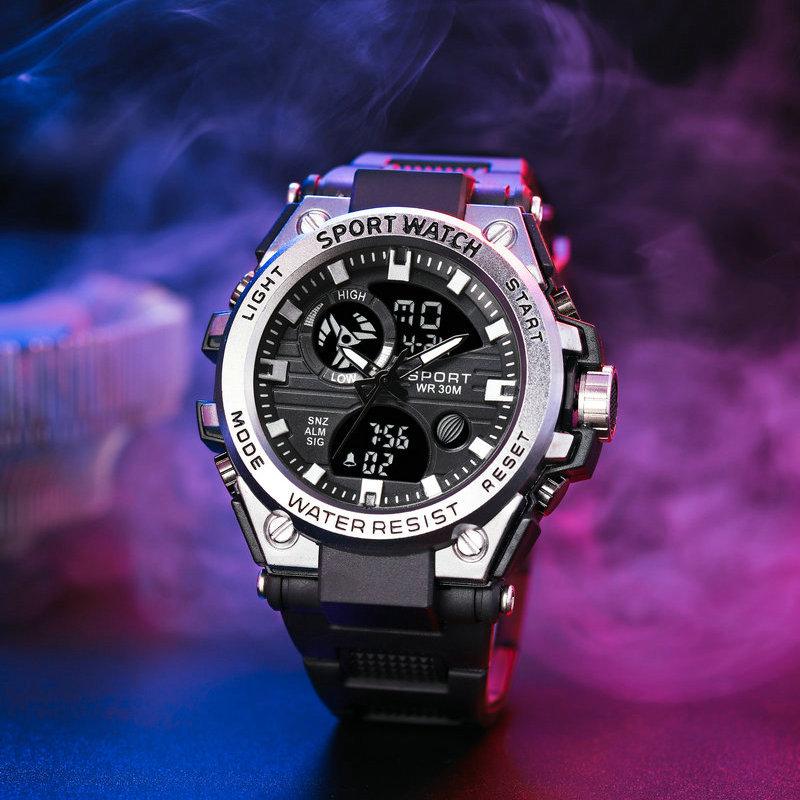 Iron Star Fashion Double Display Men'S Sports Watch Multifunctional Male Student Timing