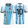 2026 Messiho Argentina Fotbalový Dres Letní Sportovní Pánská Trička Unisex Kulatý Výstřih Síťovaný Dres Prodyšný Rychleschnoucí Sportovní Oblečení