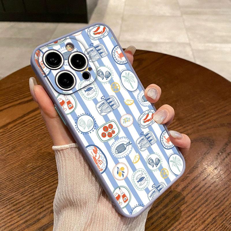 European Fresh Sardines Crab Phone Case For IPhone 16 15 14 Pro Max Plus 13 12 Mini 11 Pro Max X XR XS 8 7 Plus SE2 Back Covers