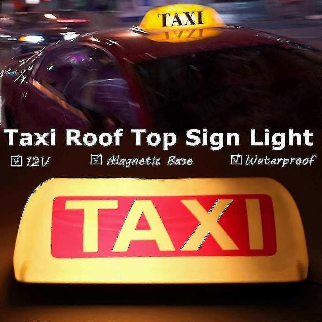 12v Taxi Top Sign Waterproof Magnetic Meter Cab Lamp Light Led Taxi Signal Lamp - Yellow