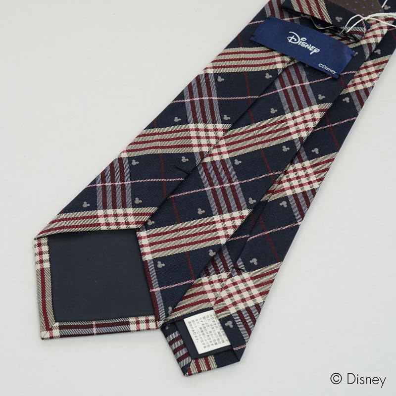 [Disney] Mickey Mouse Necktie, Checkered Pattern, DN917283A, Navy