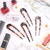 TsLinc 10 Pcs French Style Cellulose Acetate Tortoise Shell U Shaped Hair Pin Fork 2 Prong Updo Chignon Pin U-shaped Hair Pins Stick for Women Girls