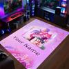 Crystal Velvet Rug Kpop Demon Hunters Print Custom Name Text Floor Mat Home Decor