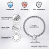 Vnox 6mm Wide Stainless Steel Men's Chain Bracelet, 21cm Length Silver Color Never Fade Toggle Clasp Wristband Punk Jewelry Gift