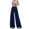 Personalized dark blue loose wide-leg jeans women's new spring and autumn high-waisted thin and drape floor-mopping jeans