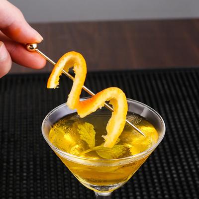 Dödskalle Cocktailpinnar Återanvändbara Olivspett Martinigarneringspinnar Tandpetare i rostfritt stål för Drinkar Förrätter Bar