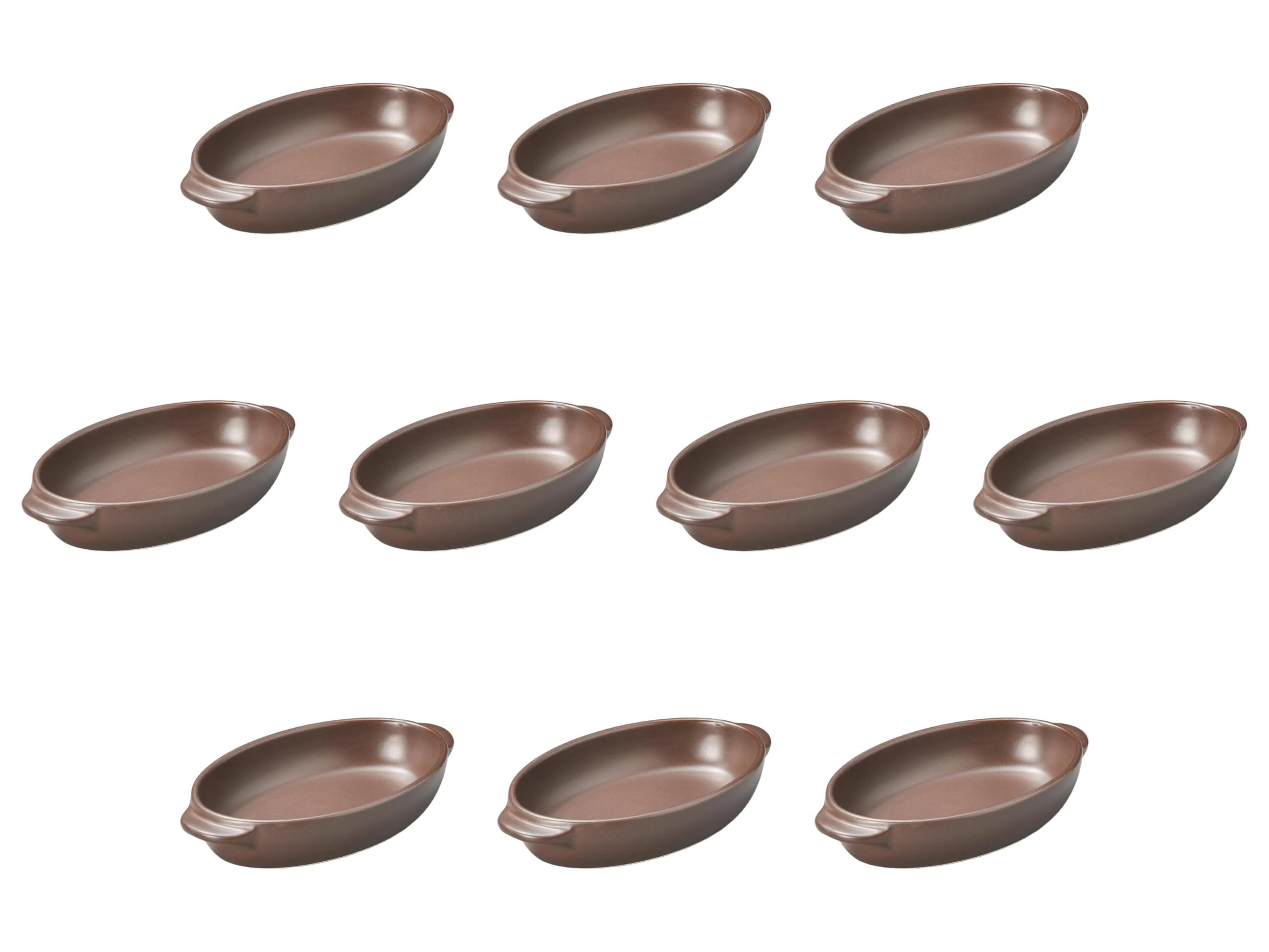 

Set of 10 Large Brown Oval Gratin x x Gratin Dish Ceramic Heat Resistant Setomonohonpo [23.5 13.2 4.1 cm]