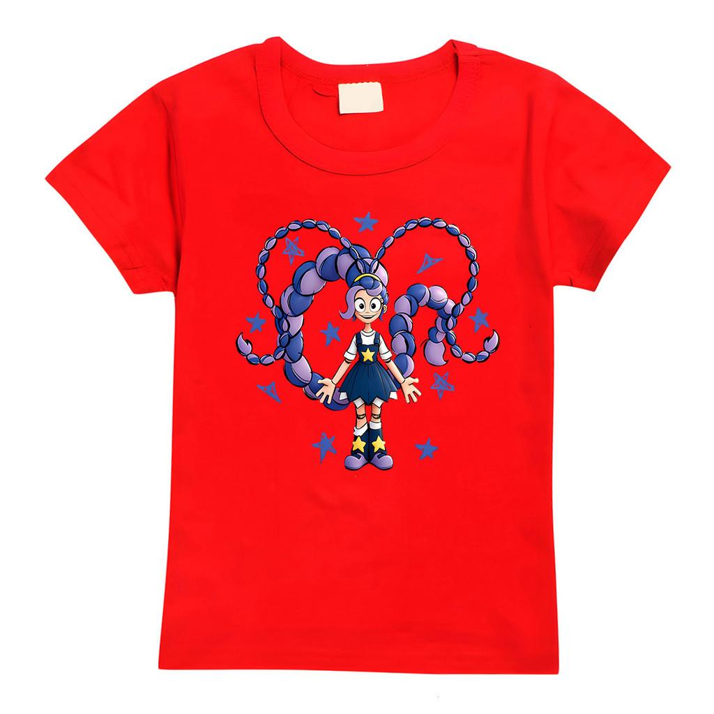 4140 Kids Girls Lily Lovebraids Cartoon Print Short Sleeves Casual T-Shirt