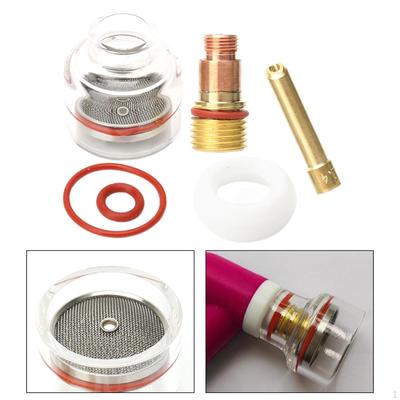 6 stück Gas Objektiv Collet Glas Tasse Set WIG Schweißen Teile Argon Transparent