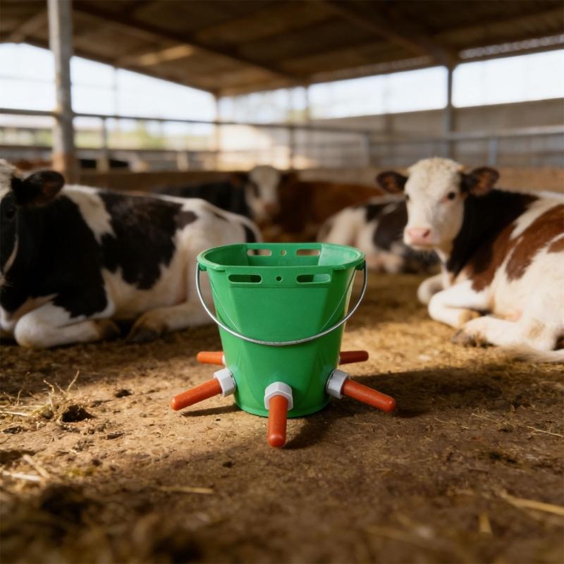 8L Large Capacity Cattle Feeding Bucket Heavy Type Plastic Cattle Milk Bucket for Easy Carrying And Cleaning