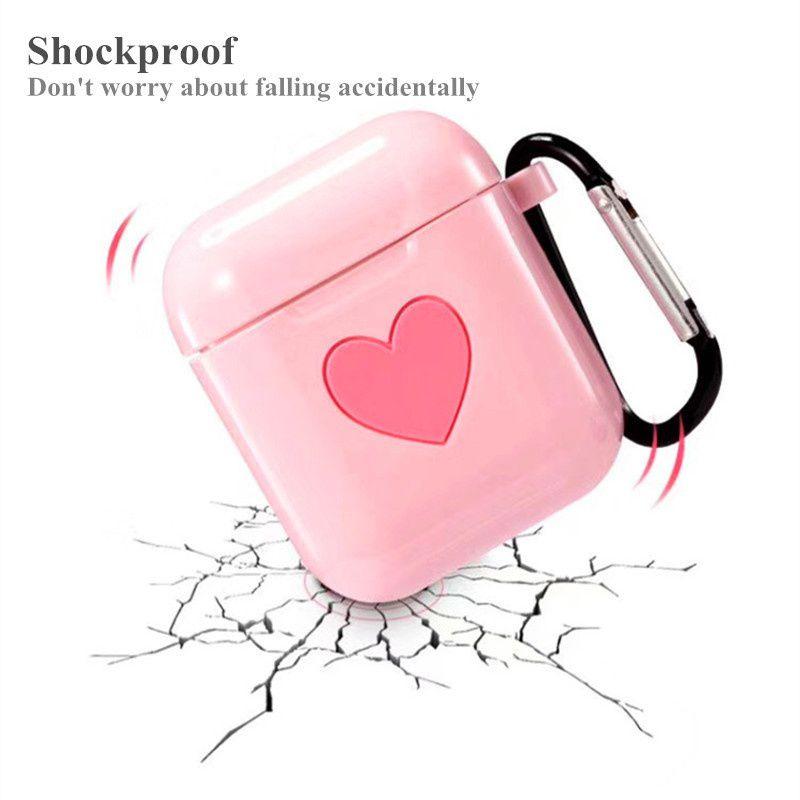 Love Heart Protective Bag Cover For Airpods Made Of Soft Skin-friendly Silicone